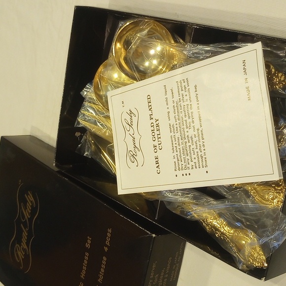 Vintage Royal Sealy Gold Plated 4 pc Hostess Set - Picture 10 of 15